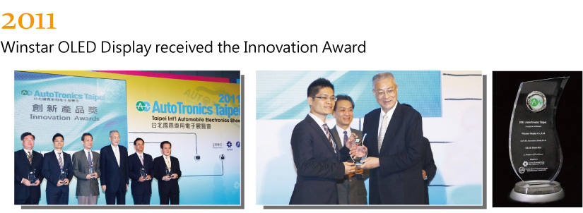 2011 Wyświetlacze OLED Winstara zdobyły w 2011 roku Innovation Award