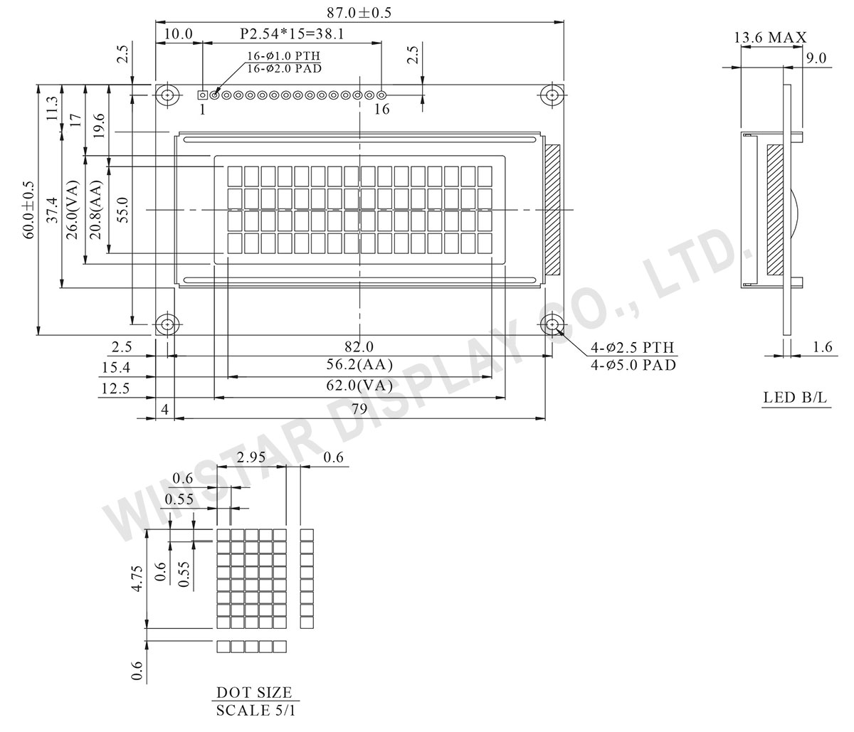 Winstar Character LCD 16x4, Display 16x4, Display LCD 16x4 - WH1604A