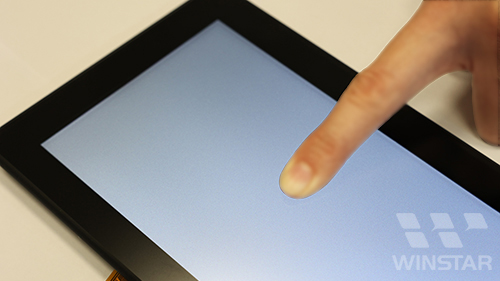 Figure G: Zone active de l'écran tactile sous pression du doigt.