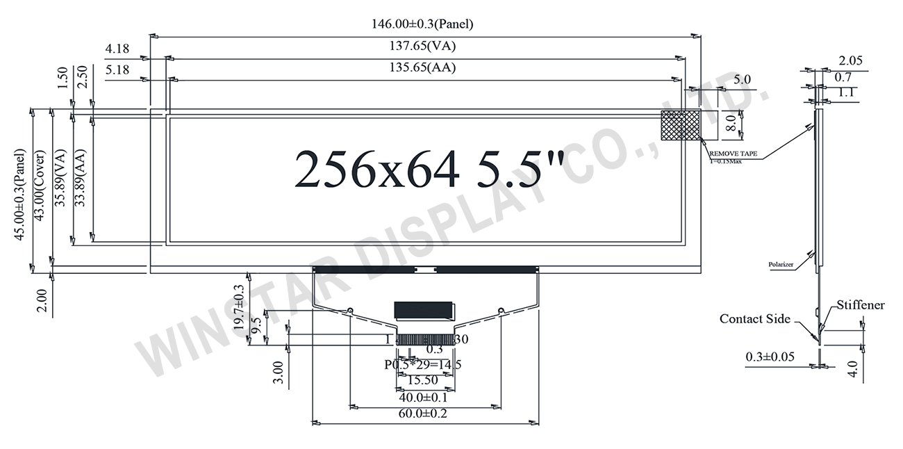 5.5” OLED LCD Module WEX025664D Spec.