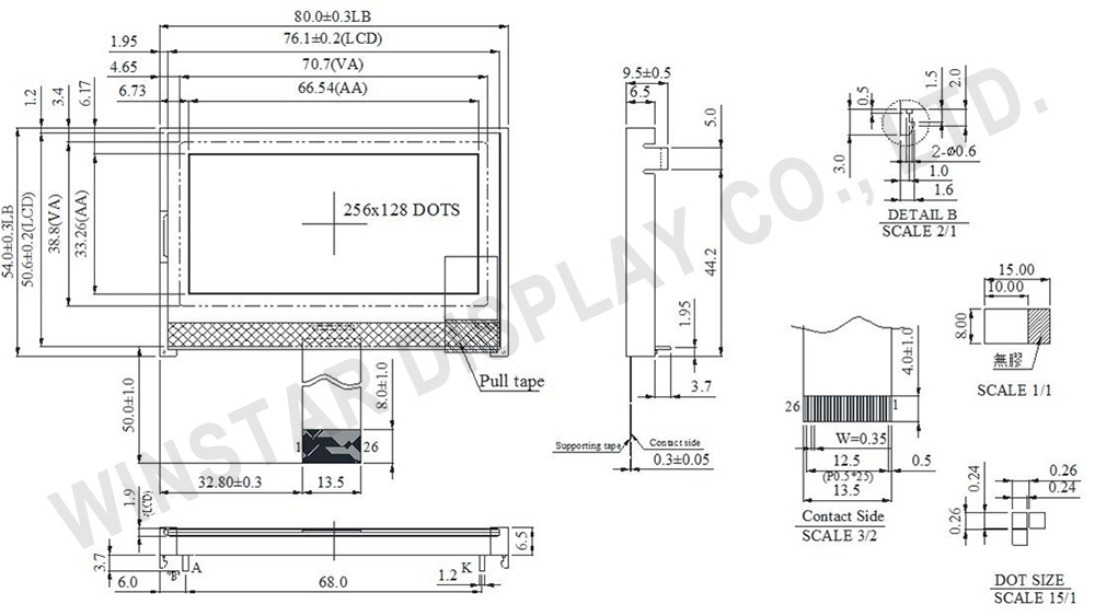 Graphic COG LCD WO256128A