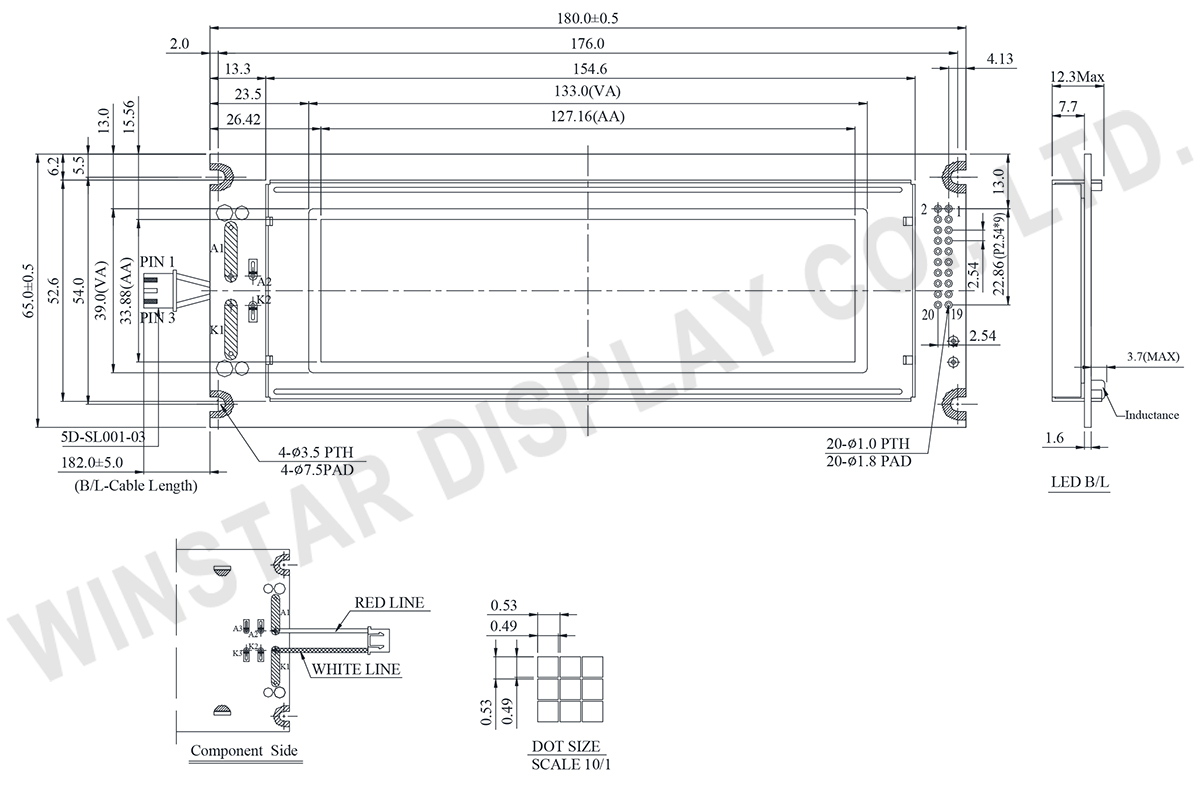 WG24064A 240x64 Graphic LCD, 240x64 LCD Display, 240x64 LCD Module, Display LCD 240x64