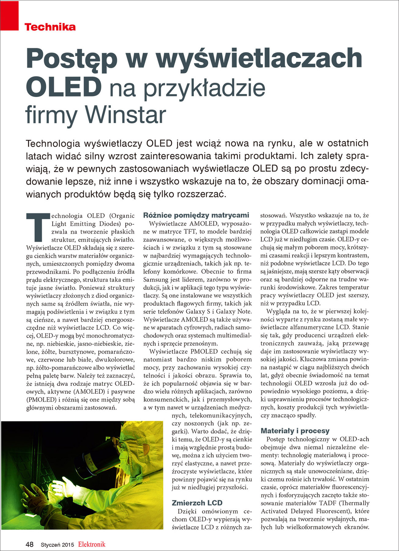 Elektronik Magazine - Publication Article (Winstar OLED) Page1