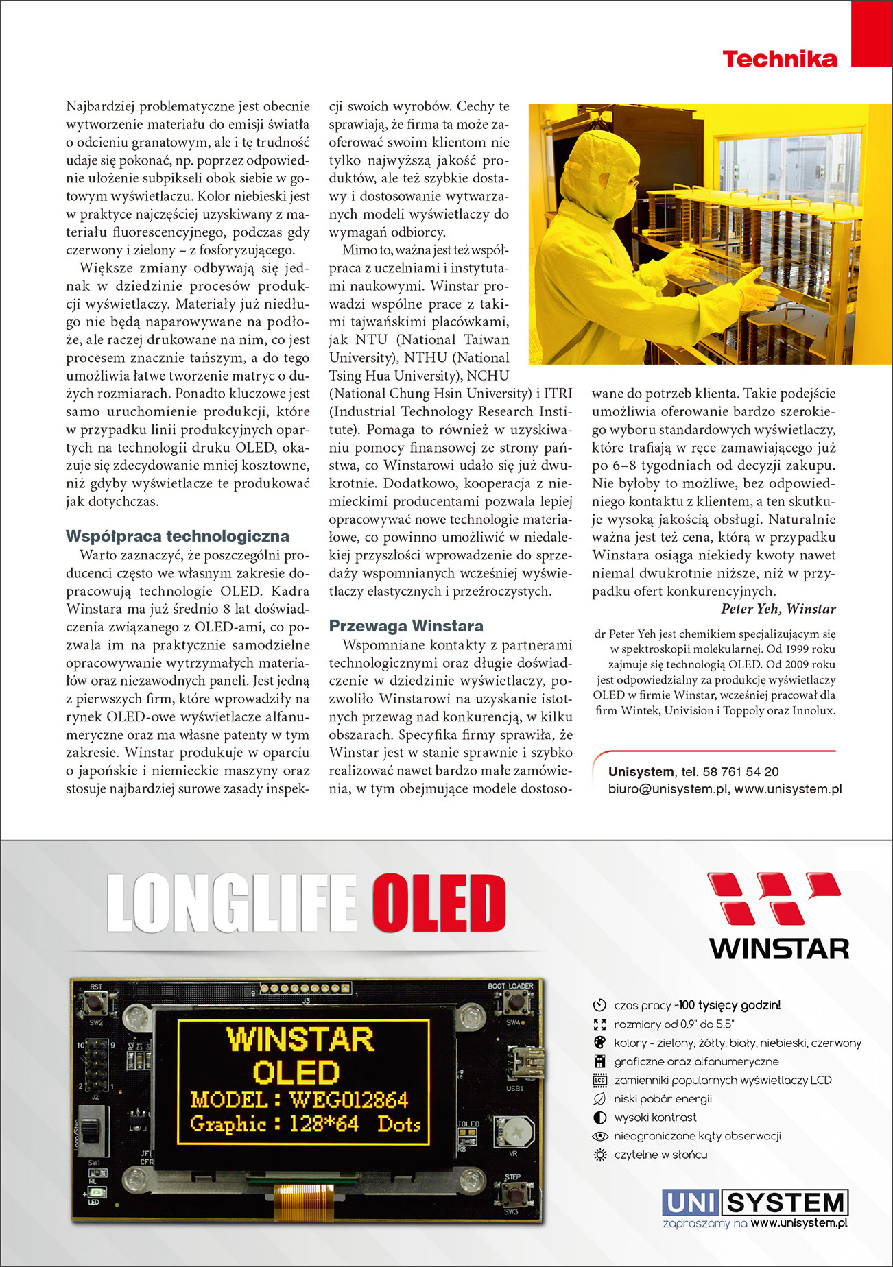 Elektronik Magazine - Publication Article (Winstar OLED) Page2