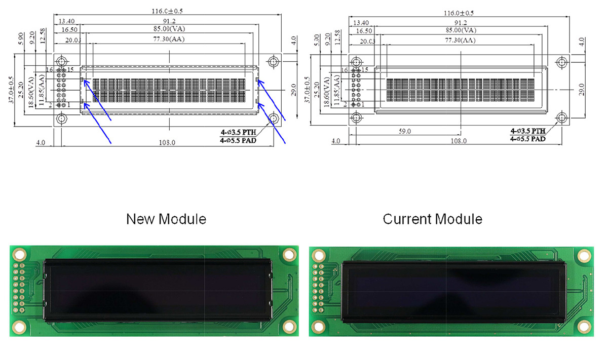 Module Drawing Comparison WEH002002A
