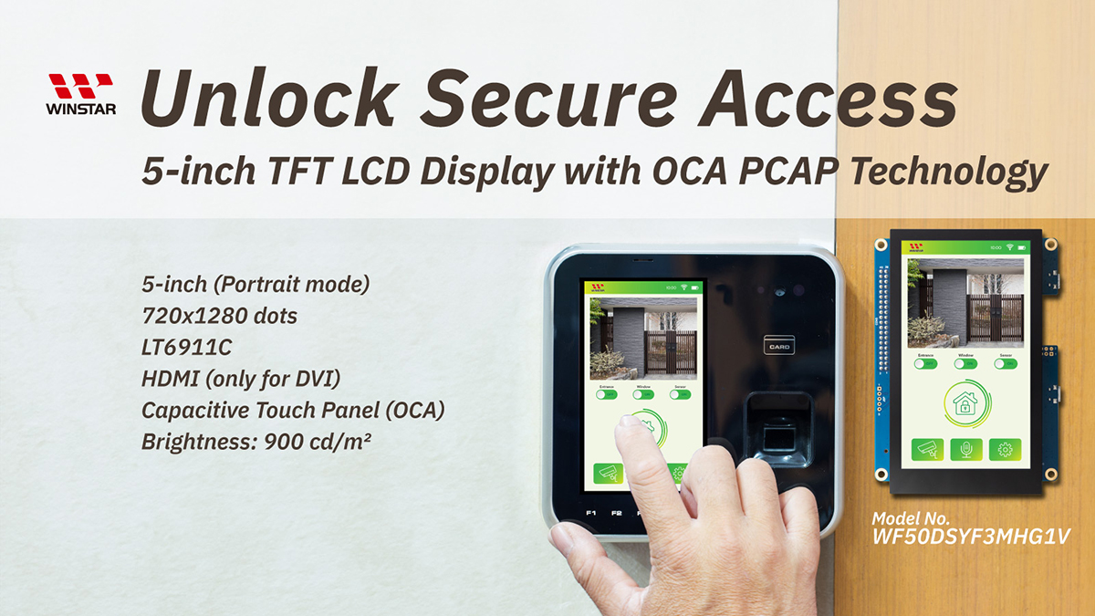 Display LCD TFT HDMI de 5 polegadas 720x1280 com tecnologia OCA PCAP - WF50DSYF3MHG1V