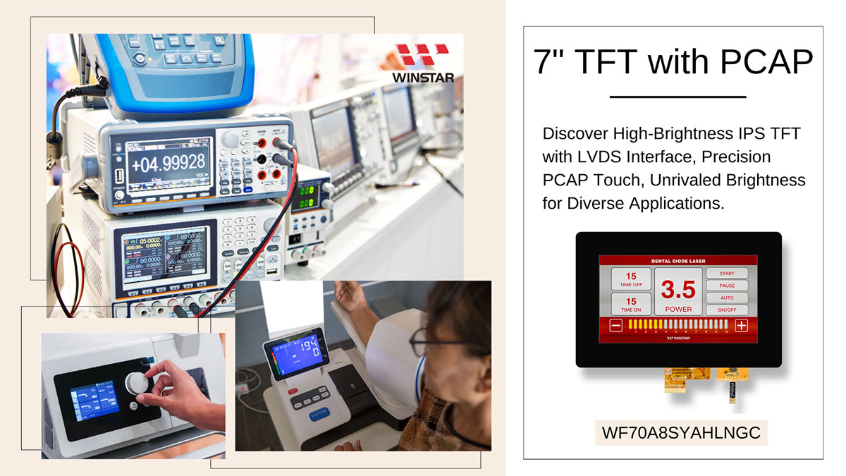 Discover High-Brightness IPS TFT with LVDS Interface, Precision PCAP Touch, Unrivaled Brightness for Diverse Applicatons. - WF70A8SYAHLNGC