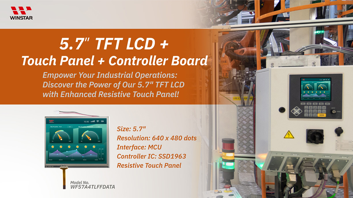 5.7インチ TFT LCD モジュールとタッチパネル & コントローラーボード - WF57A4TLFFDATA