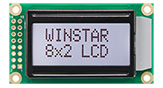 2x8 LCD, LCD 2x8, 2x8 Zeichen LCD, LCD 2x8 Zeichen - WH0802A1