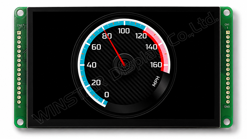 Indicador de 240 grados mostrado en el Smart Display de 4,3 pulgadas tras cargar el proyecto