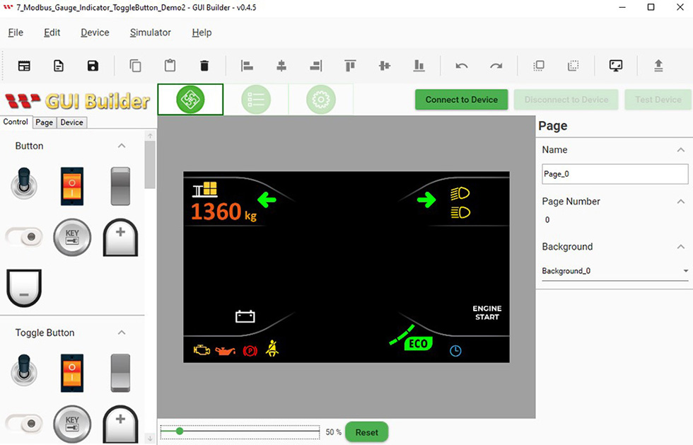 Diseñar el proyecto de demostración en GUI Builder - 2