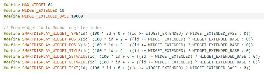 示例说明 - (2) Widget ID 与寄存器地址转换 - 2