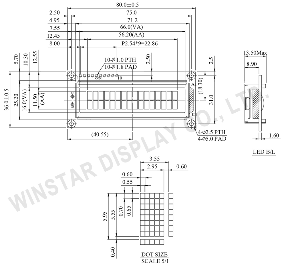 16x2 UART LCD Display, UART LCD Module - WH1602BR