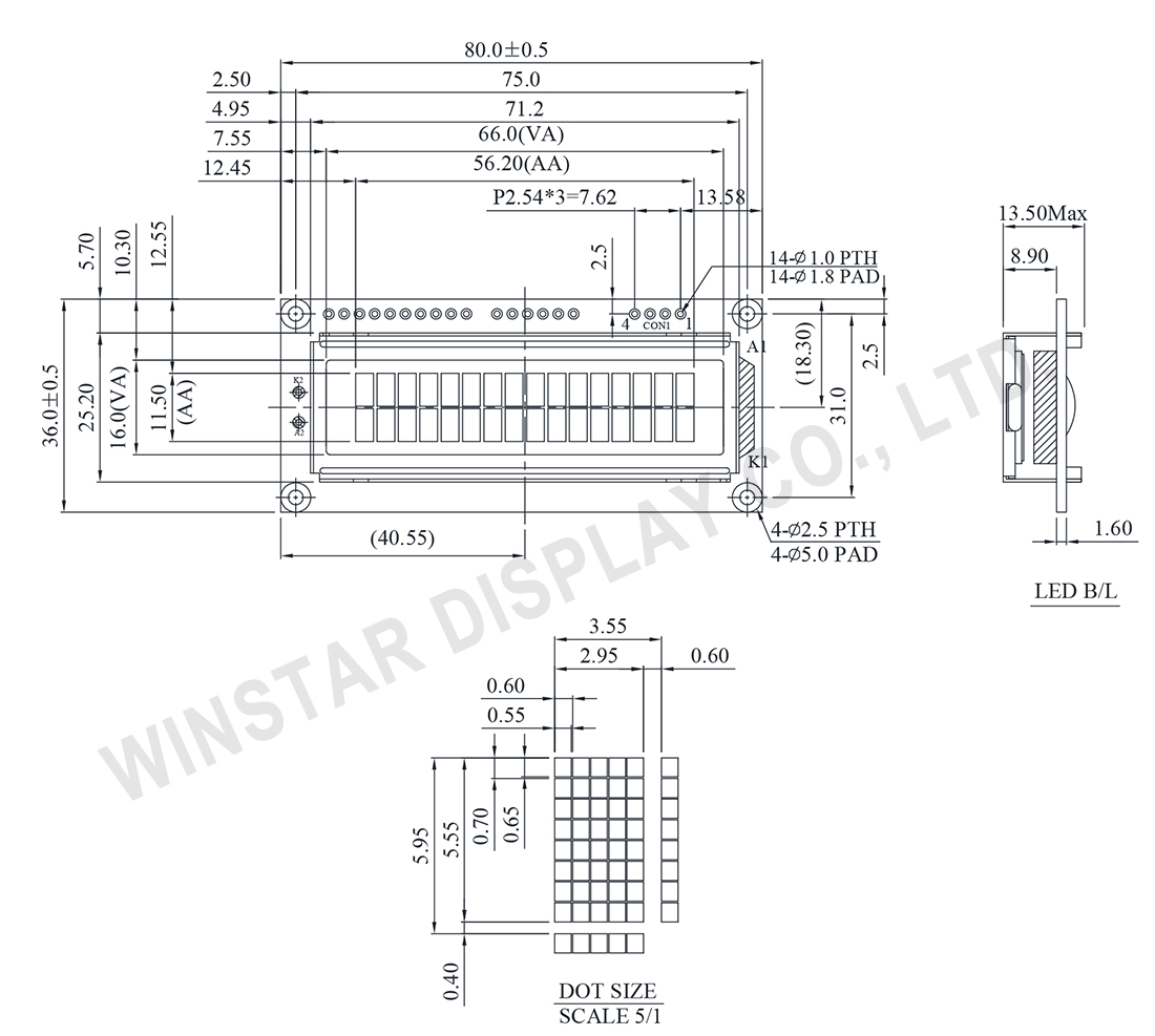 USB LCD Display, USB LCD Module, USB Display, USB LCD - WH1602BU