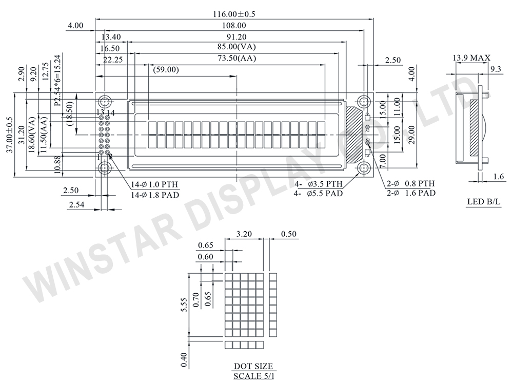 20x2 Character UART LCD Display Module - WH2002AR