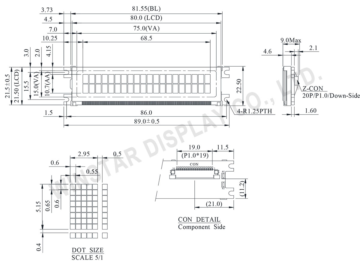 Winstar WH2002D - 20x2 LCD Display Character