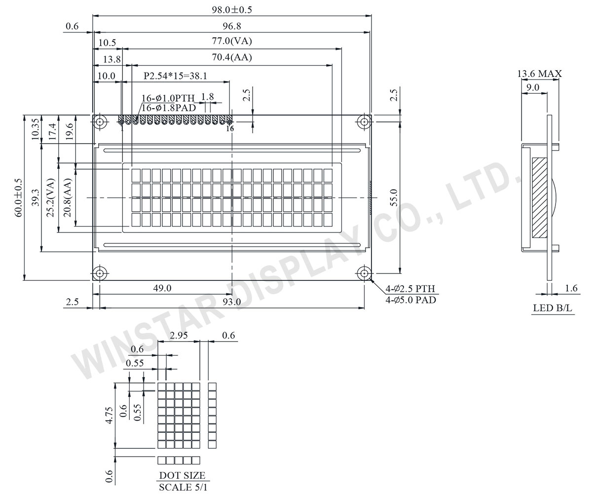 Winstar WH2004A Character Module 20x4