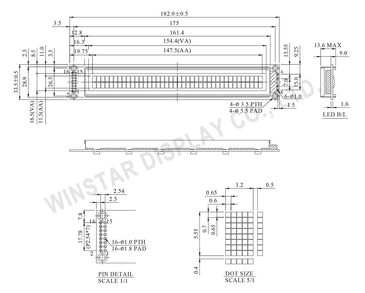 WH4002A Character Display LCD 40x2, LCD 40x2, 40x2 LCD, 40x2 LCD Display, Display 40x2