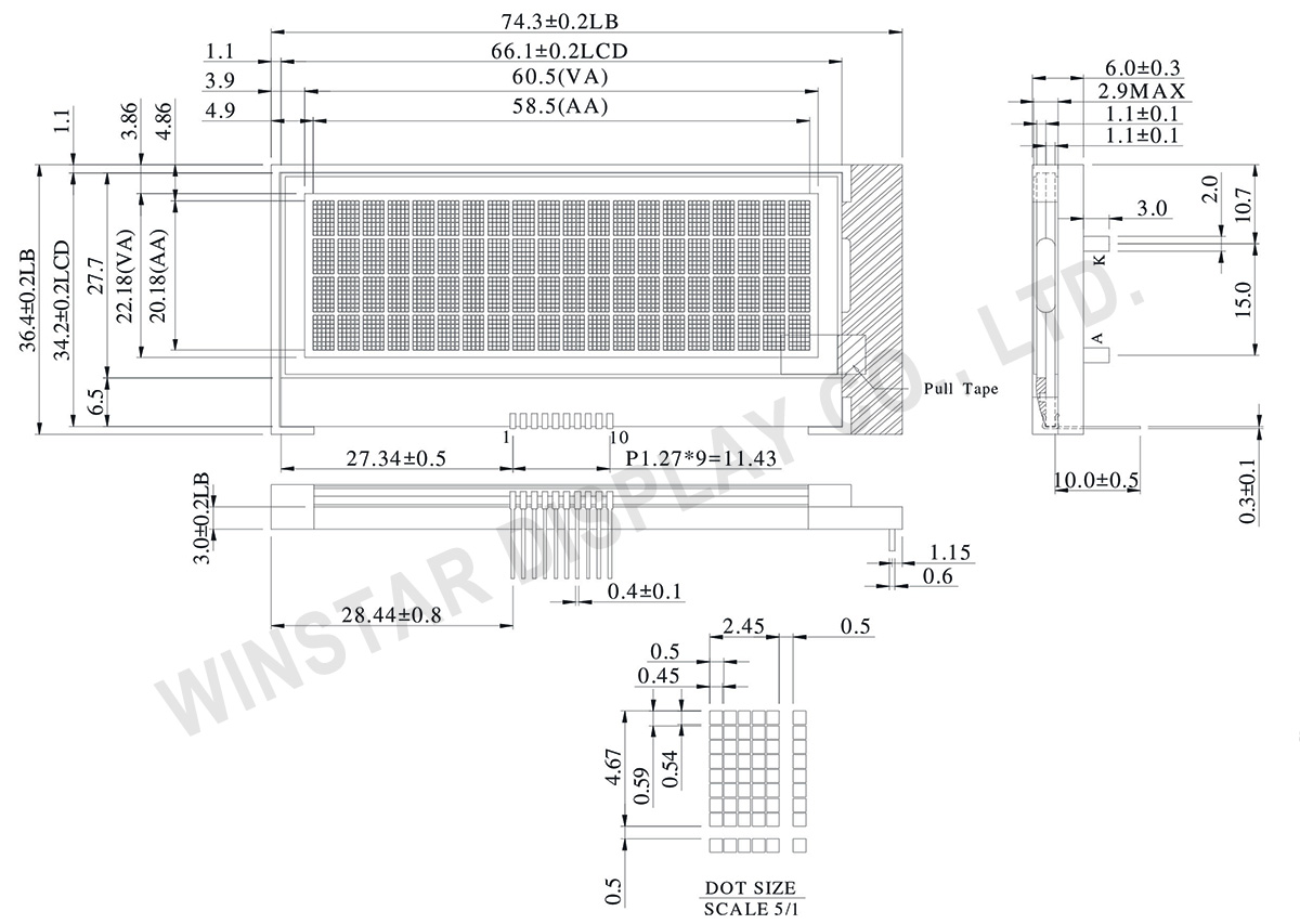 Character 20x4 COG LCD Display Module - WO2004B