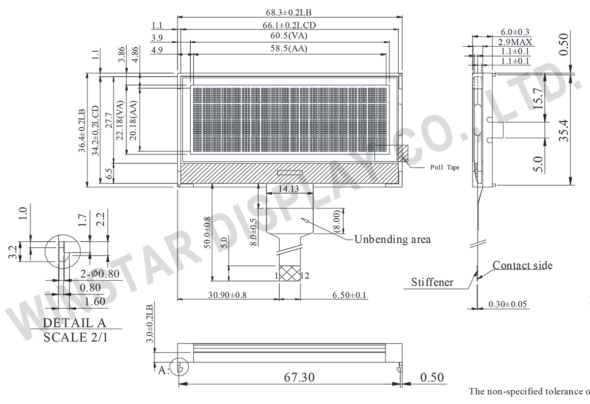 Character 20x4 COG LCD Display Module - WO2004C