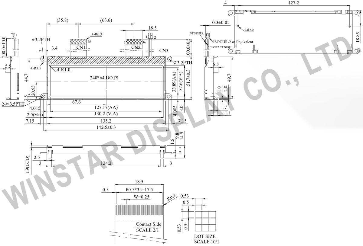 LCD COG Module 240x64 - Winstar WO24064A1