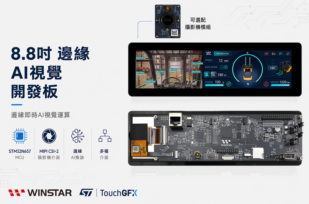 8.8 吋 STM32N6 邊緣 AI 開發板 - WL0F00088000BGXAANA00