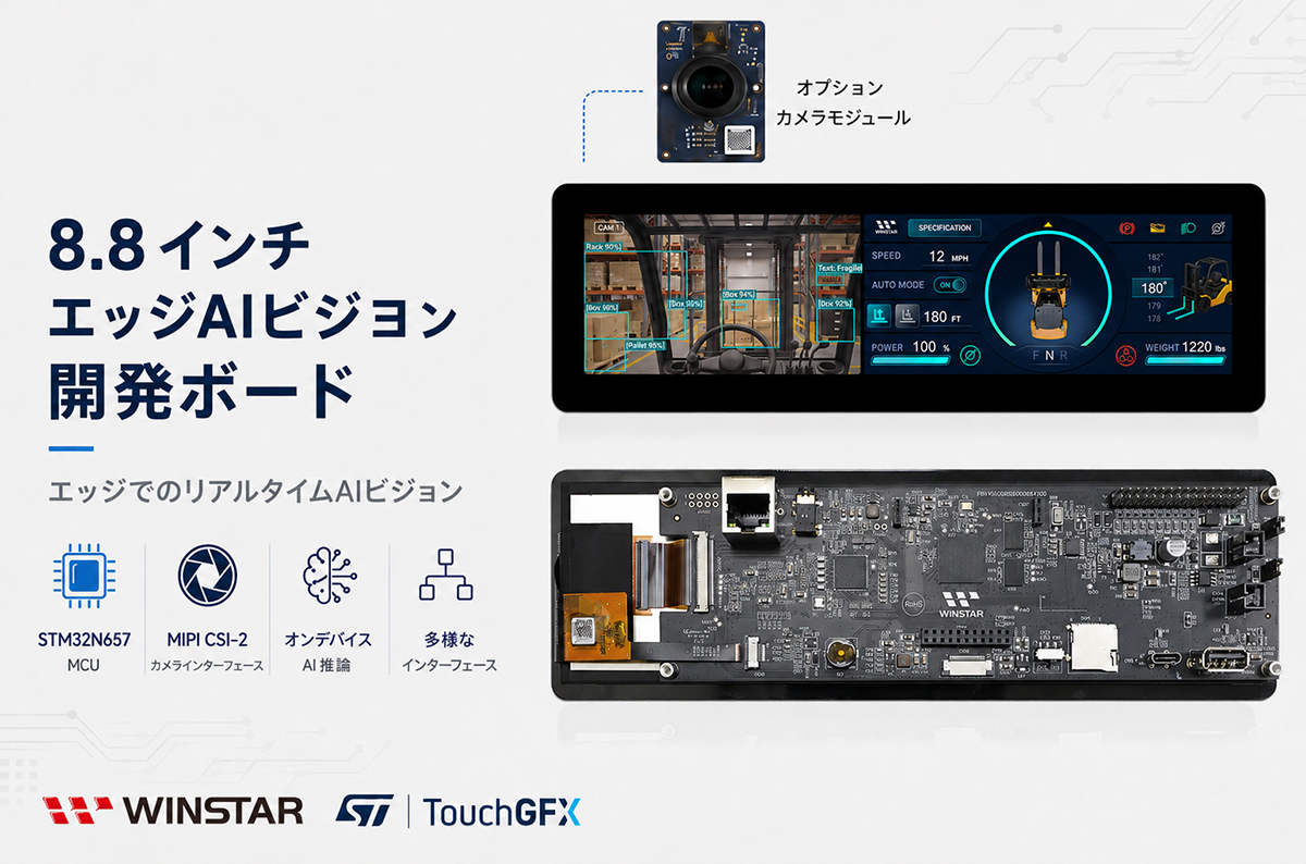8.8インチ STM32N6 エッジAI開発ボード - WL0F00088000BGXAANA00