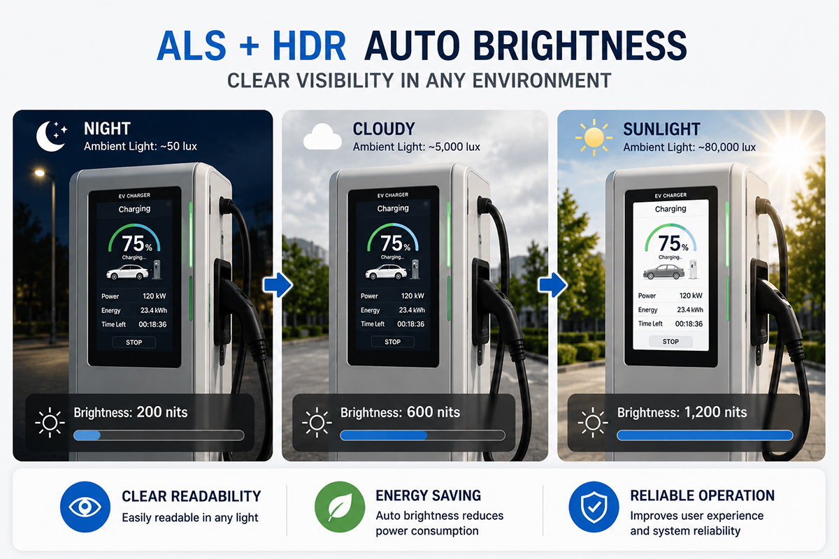 Enhance EV Charger HMI Visibility with ALS and HDR