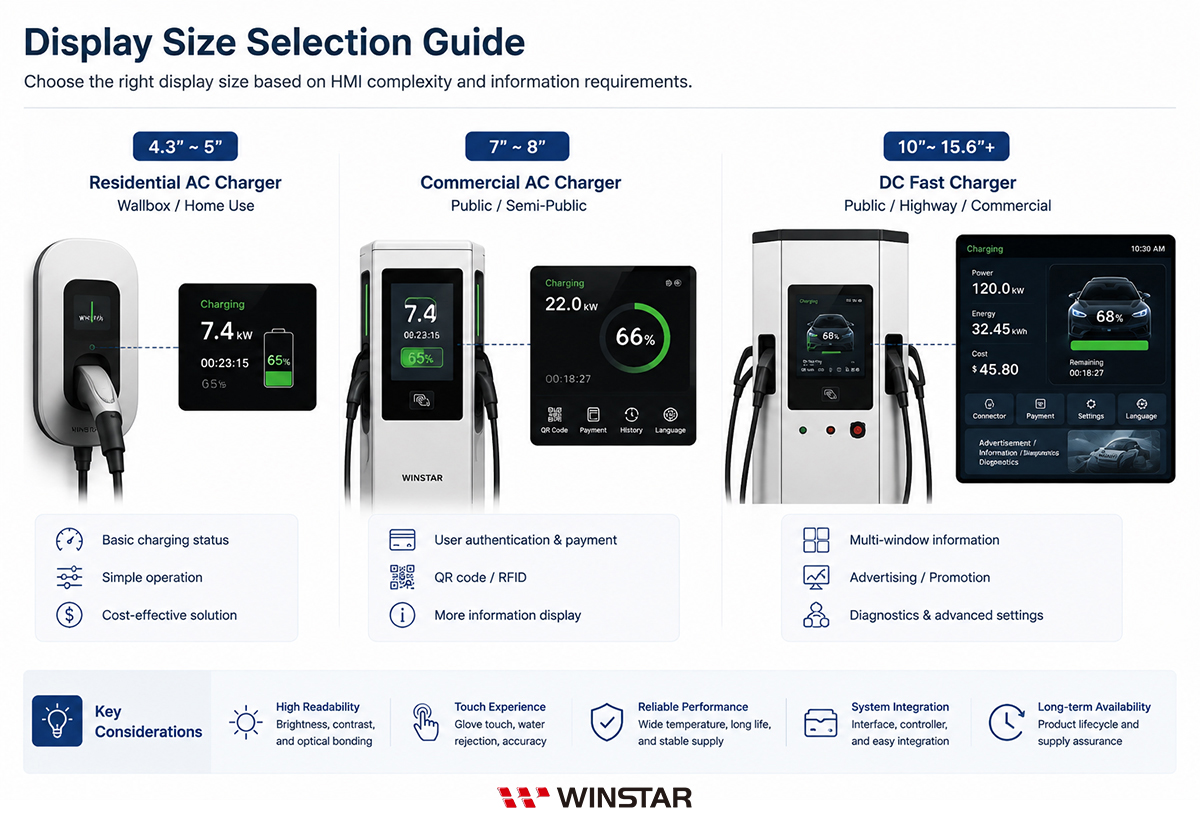 EV Charger Display Size Selection