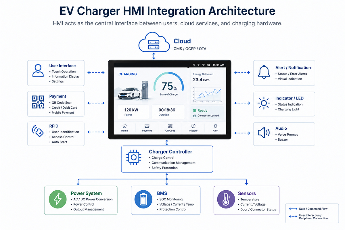 Typical EV Charger HMI System Architecture