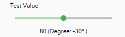 게이지 디자인을 완료할 때. 결과를 확인하려면 값 테스트(Test Value) 슬라이더를 오른쪽으로 끌어 각도가 최댓값/각도에 도달할 때까지 늘리면 됩니다.