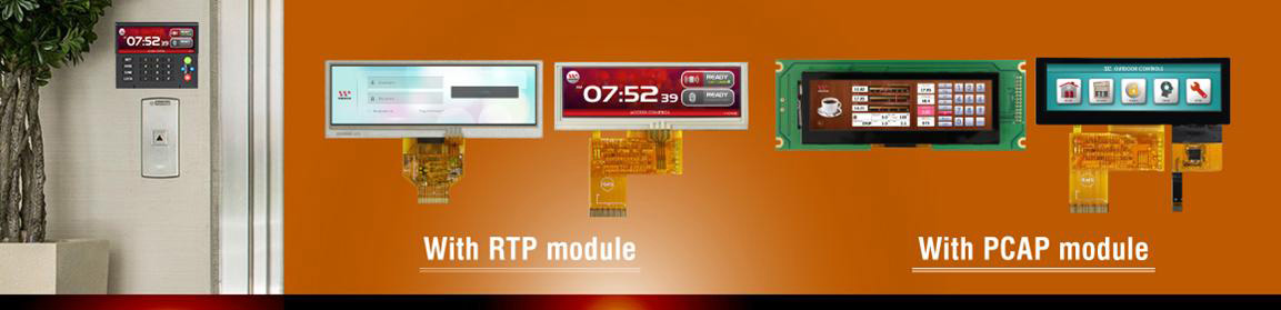 None, Resistive, Projected Capacitive (PCAP, Optical Bonding, On-cell) for Bar Shape TFT