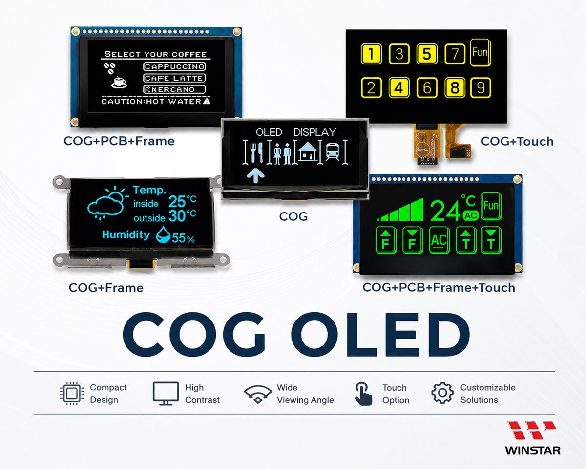WINSTAR COG OLED Display Module Selection by Size