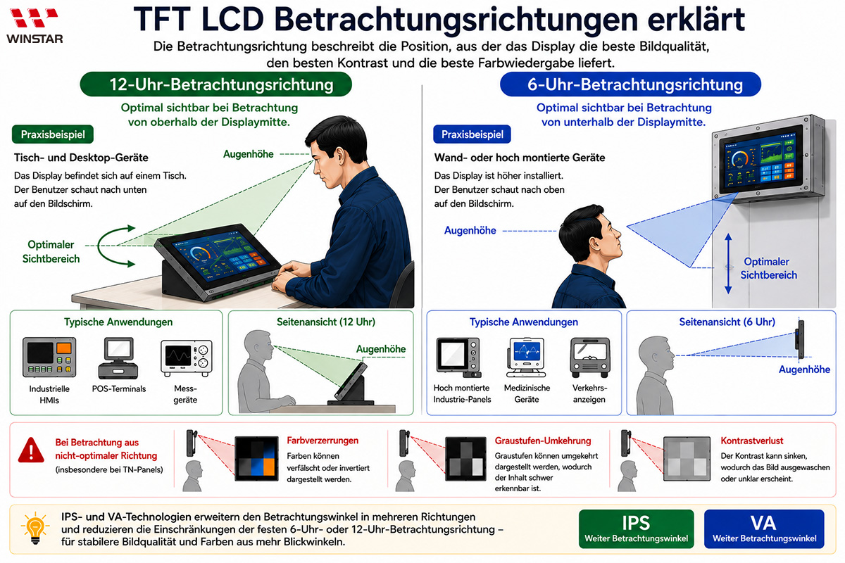 TFT-LCD-Blickrichtungen erklärt