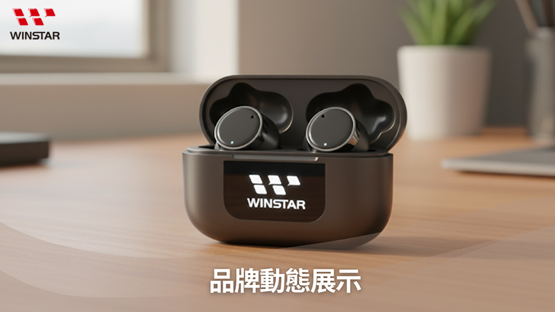 TWS 真无线蓝牙耳机 充电盒 - 动态品牌展示