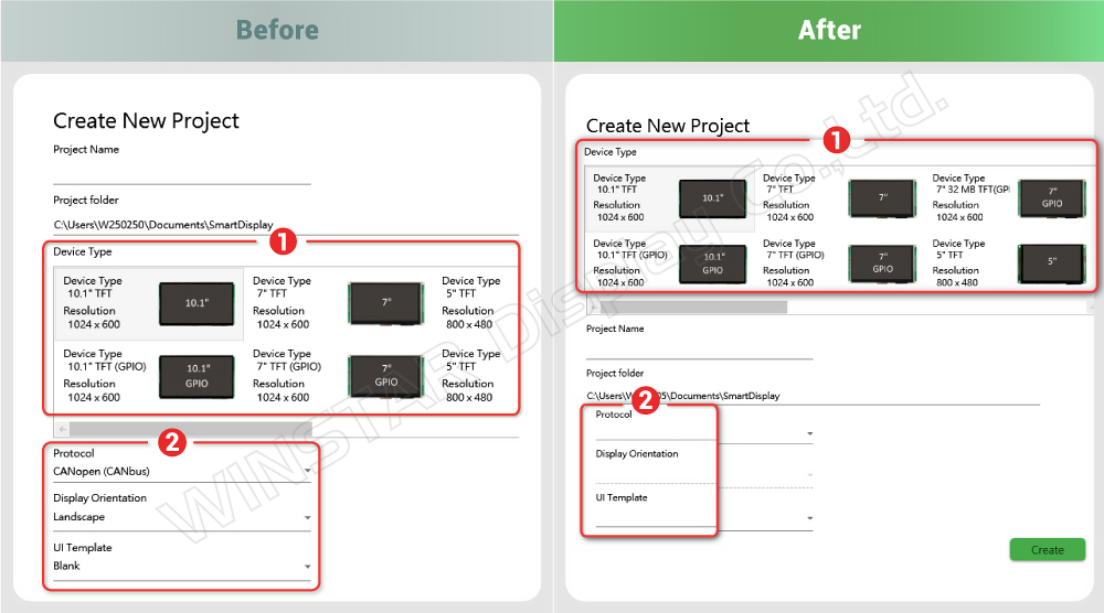 1. New Project Page Layout Optimization