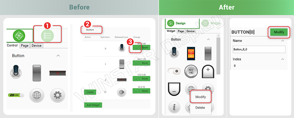 4.New “Modify” widget Function
