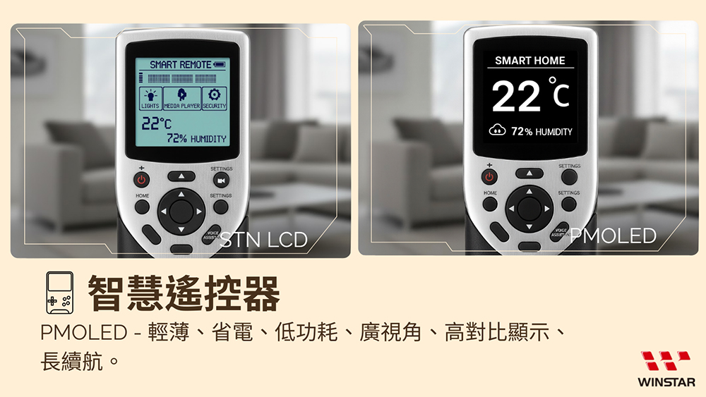 智能遥控器 - 采用 PMOLED 显示面板
