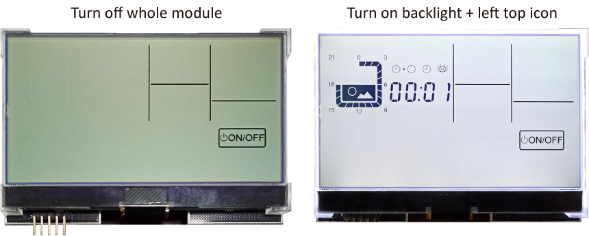 COG STN LCD with ICON Touch Keys