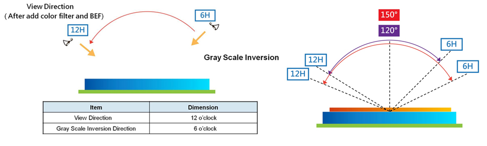 TFT View Direction v.s Gray Scale Inversion Direction