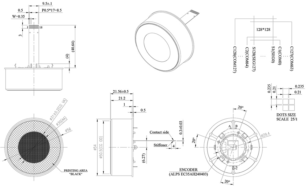 WEO128128D Knob with CTP