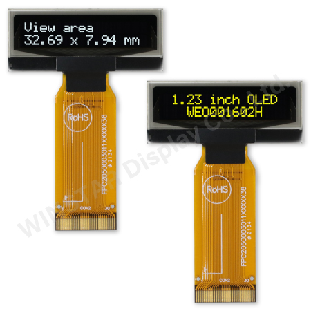 Новинка – 1.23 дюймовый 16x2 символьный COG OLED WEO001602H - WEO001602H