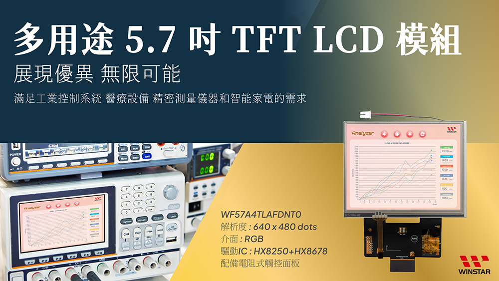 5.7吋 640x480 TFT LCD模組 - WF57A4TLAFDNT0