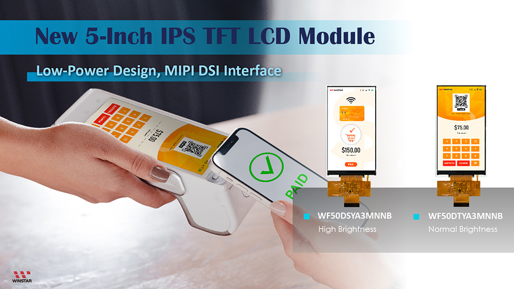 WF50D Series: Low-Power 5-Inch MIPI TFT LCD Displays – Normal and High Brightness Models