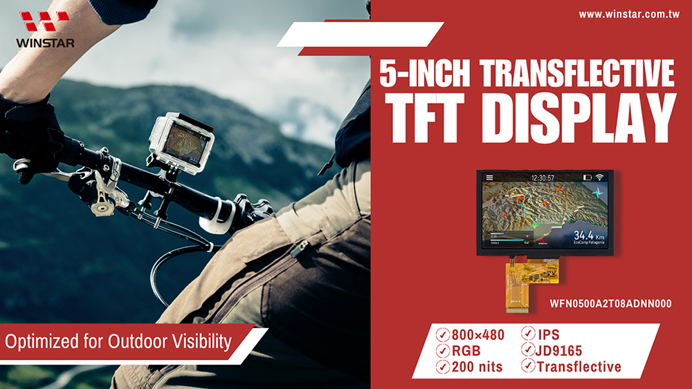 WFN0500A2T08ADNN000 – 5-inch Transflective TFT LCD Display
