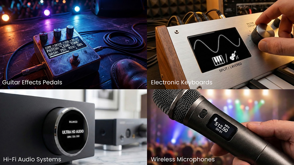 Visualizing Sound with High-Contrast PMOLED Displays for Next-Gen Audio Gear