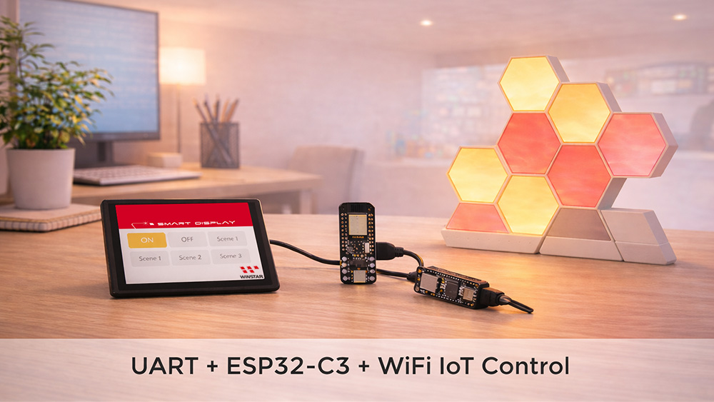 Integrating Smart Display with IoT Devices via UART and a Wi-Fi Gateway