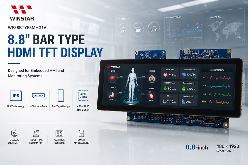 WF88BTYF8MHG1V 8.8-inch Bar Type HDMI TFT Display