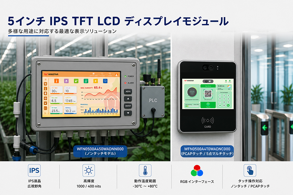 5インチIPS TFT LCDディスプレイ