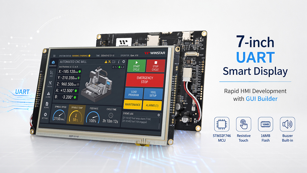 7-inch UART Smart Display Rapid HMI Development with GUI Builder